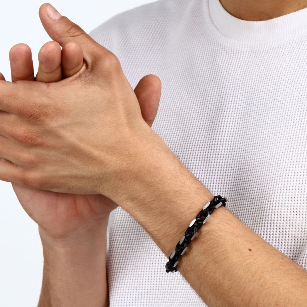 Bracciale Sector Bold Uomo Acciaio Nero e Silver (SAXS03) - 4