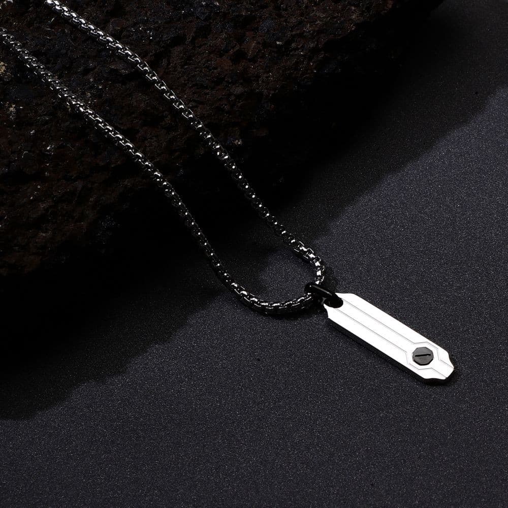 Collana Sector Basic Uomo Acciaio Silver con Pendente Nero (SZS124) - 4