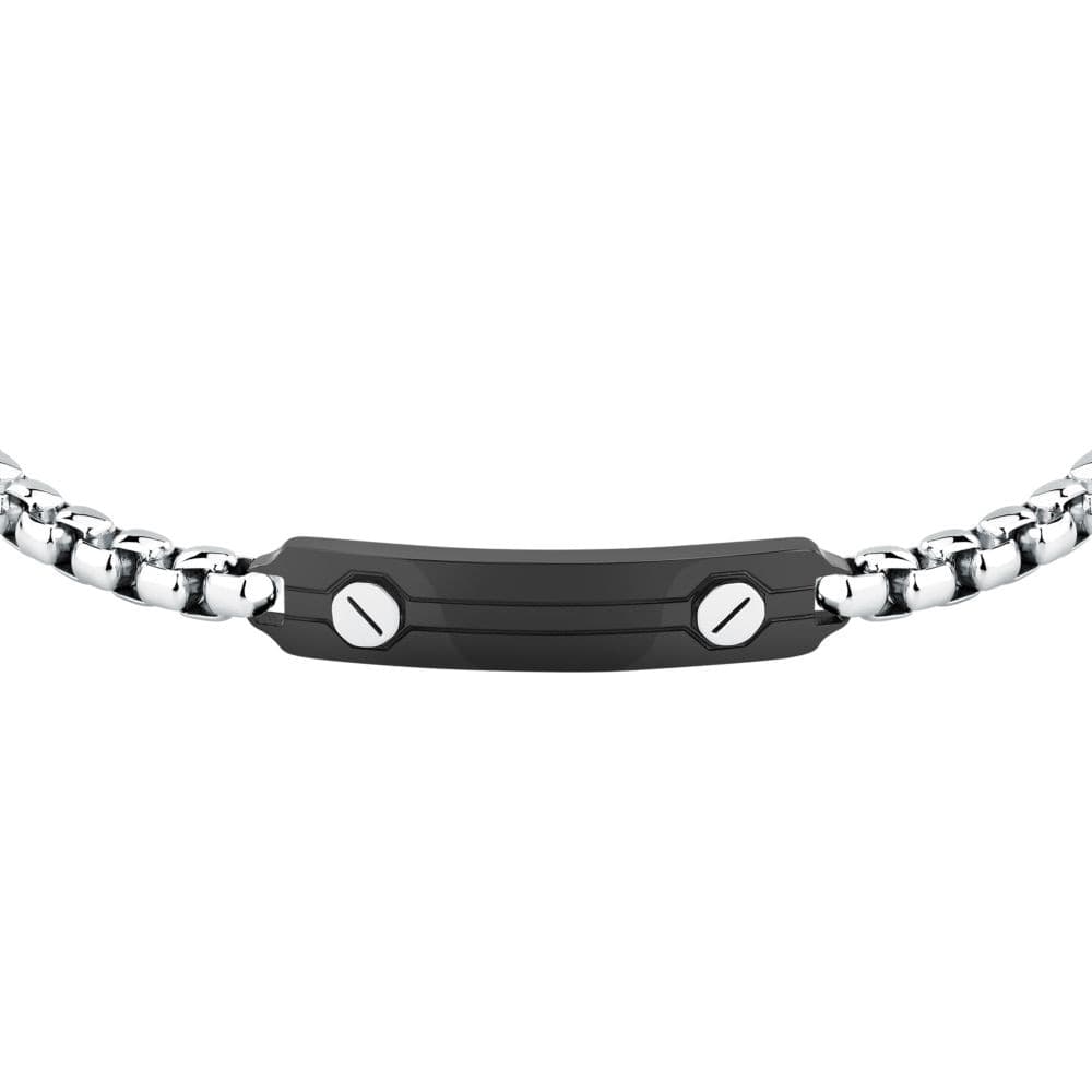 Bracciale Sector Basic Uomo Acciaio Silver con Dettagli Neri (SZS126) - 2