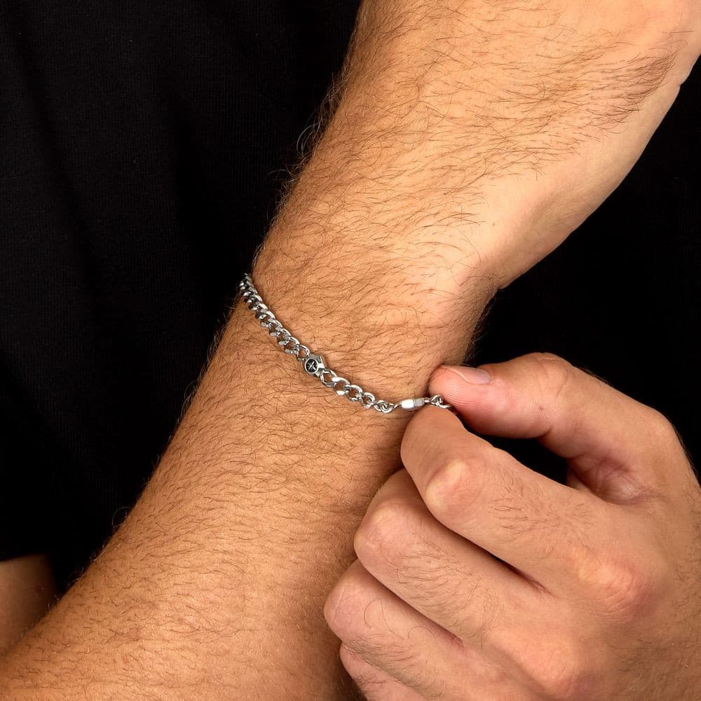 Sector Basic – Bracciale Uomo Silver con Dettagli Neri in Acciaio (SZS129) - 5