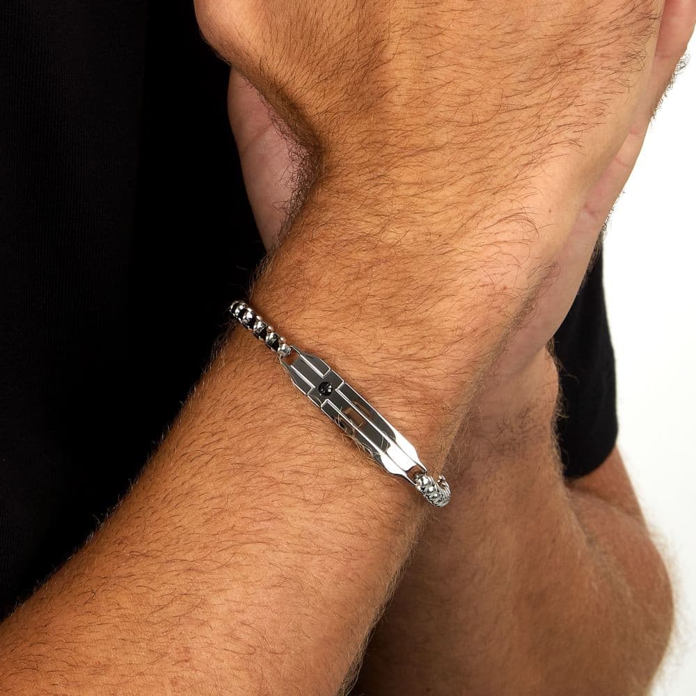 Sector Basic – Bracciale Uomo Silver in Acciaio con Piastrina (SZS125) - 5