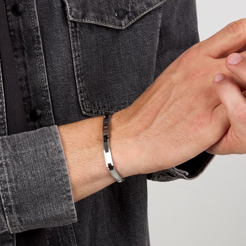 Sector Basic – Bracciale Uomo Silver Dettagli Neri (SZS143) - 4