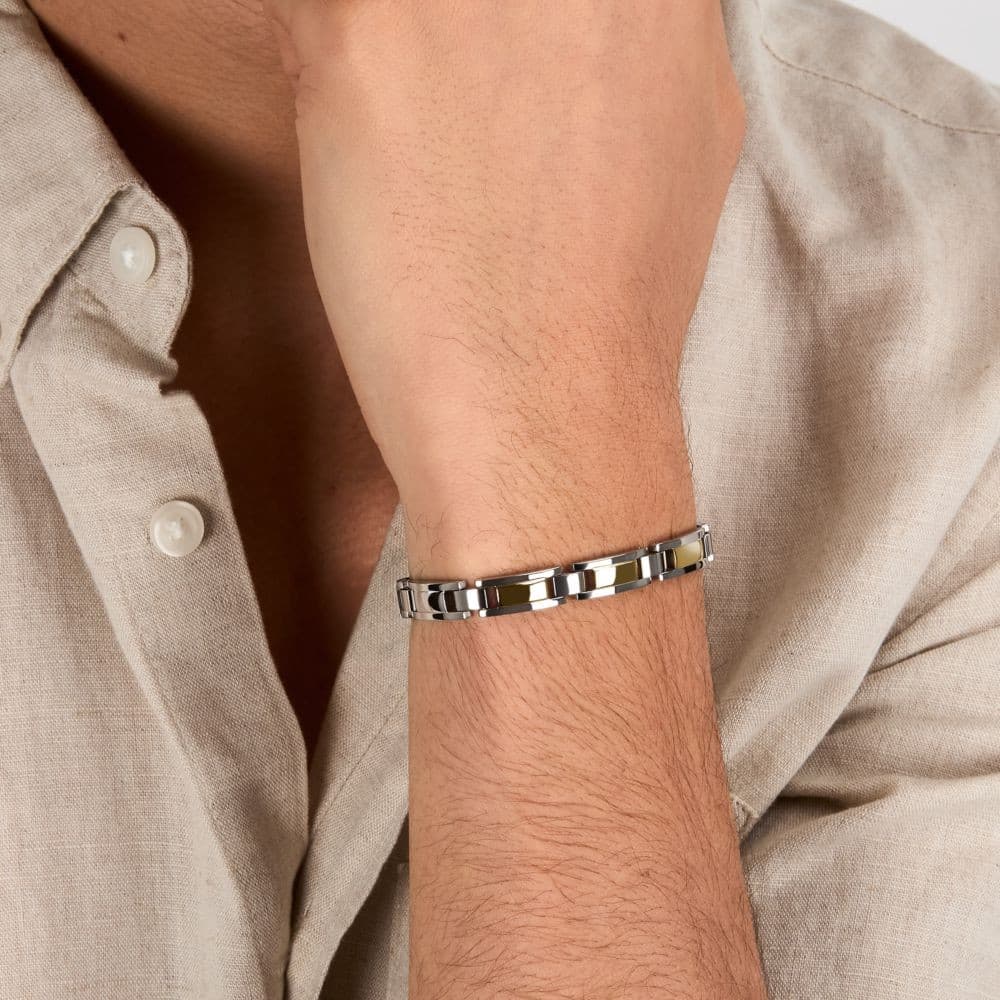 Sector Energy – Bracciale Uomo Acciaio Dettagli Dorati  (SAFT91) - 5