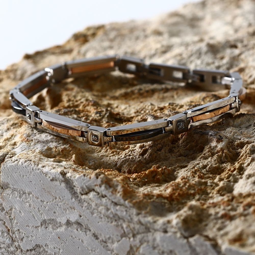 Sector Ceramic – Bracciale Uomo Acciaio Ceramica Nero Rose Gold (SAFR43) - 4