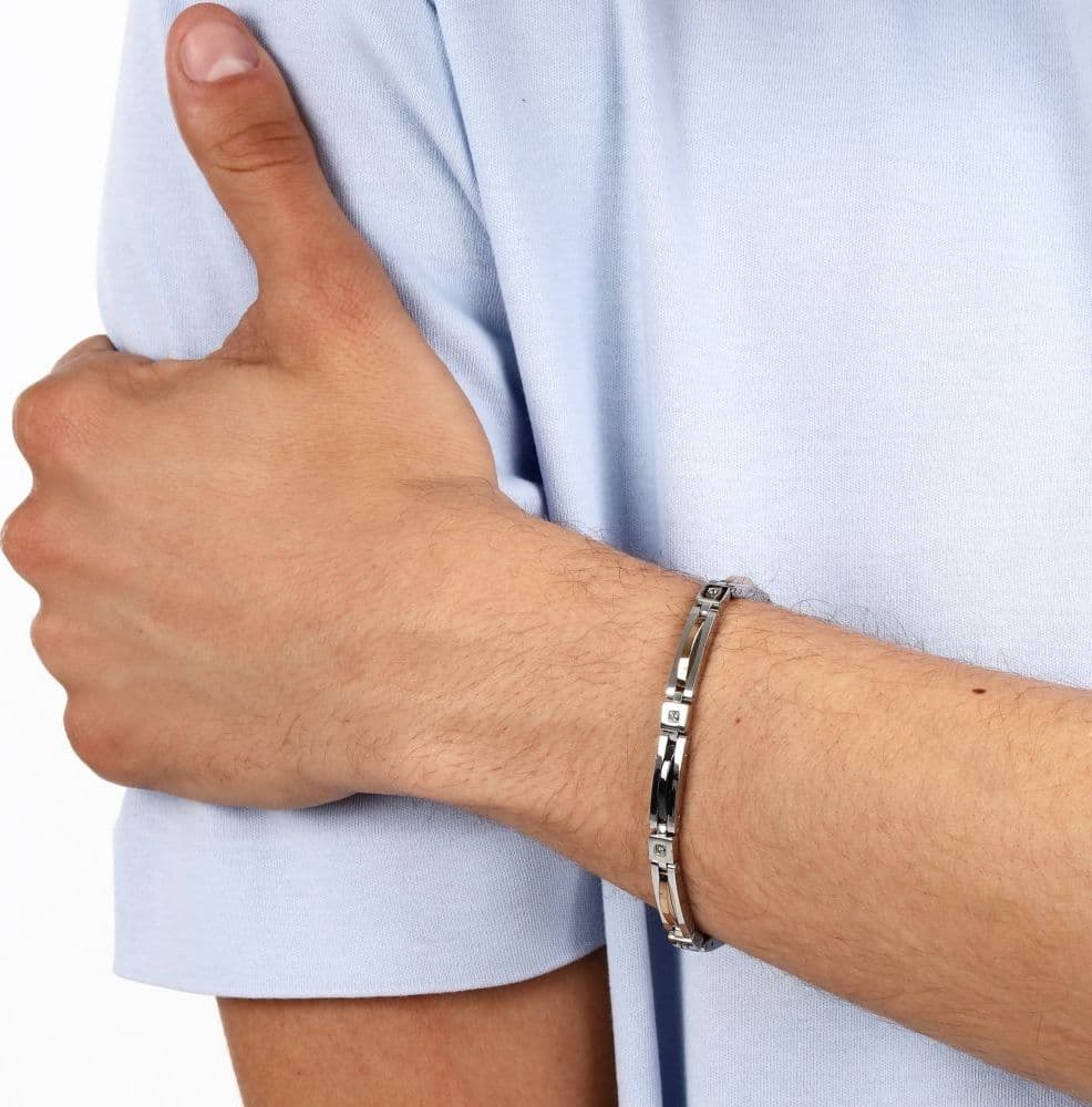 Sector Ceramic – Bracciale Uomo Acciaio Ceramica Nero Rose Gold (SAFR43) - 6