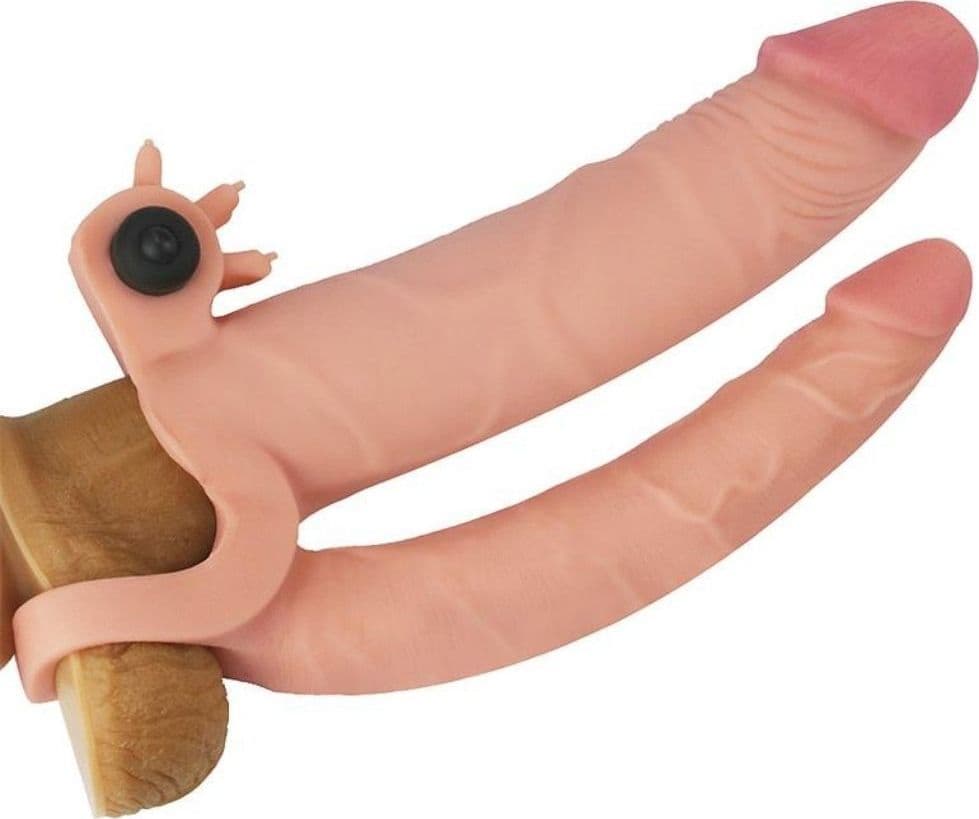 Guaina pene dildo doppio vibrante LIKETRUE X-TENDER PLUS VIBRATING COCK