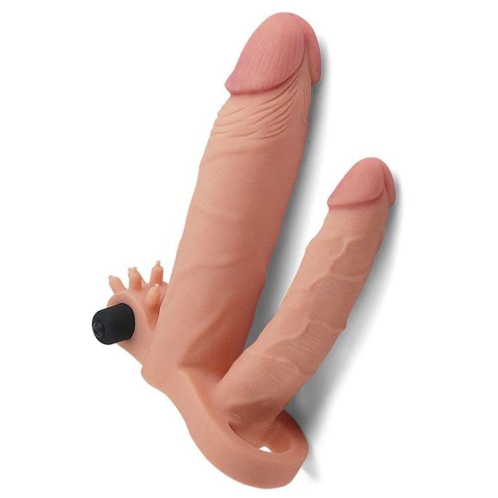 Guaina pene dildo doppio vibrante LIKETRUE X-TENDER PLUS VIBRATING COCK - 4