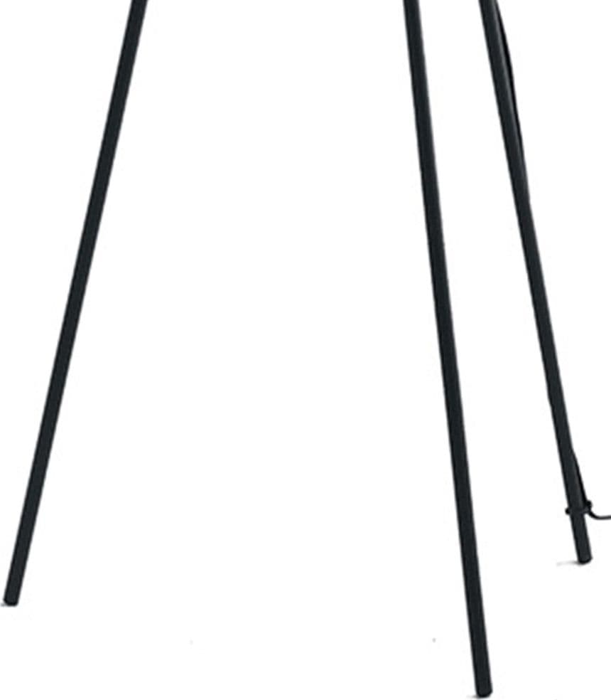 Piantana Treppiedi Minimal Nero Metallo Paralume Tessuto Lampada da Terra Moderna E27 - 4