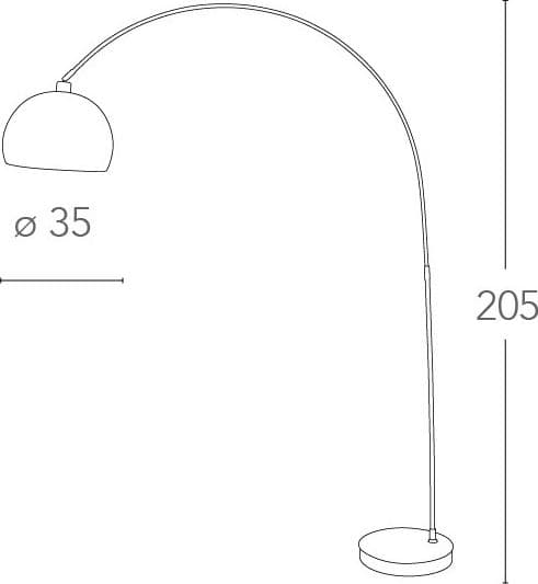 Lampada Arco Metallo Bianco Piantana Interno Moderno E27 - 2