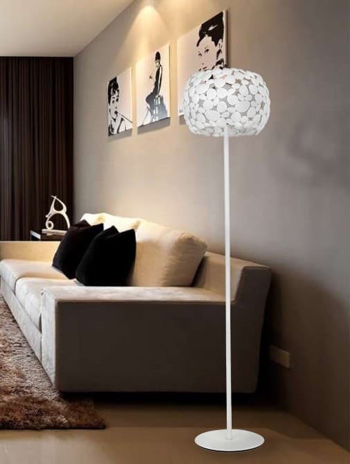 Piantana lampada da terra 60W 3XE27 bianca GRAPE - 5