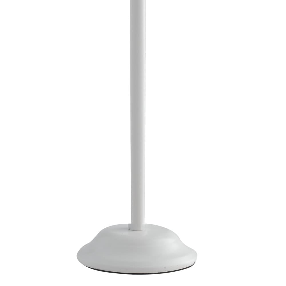 Lampada da Terra Metallo Bianco paralume Tessuto Grigio Piantana Classica E27 - 4