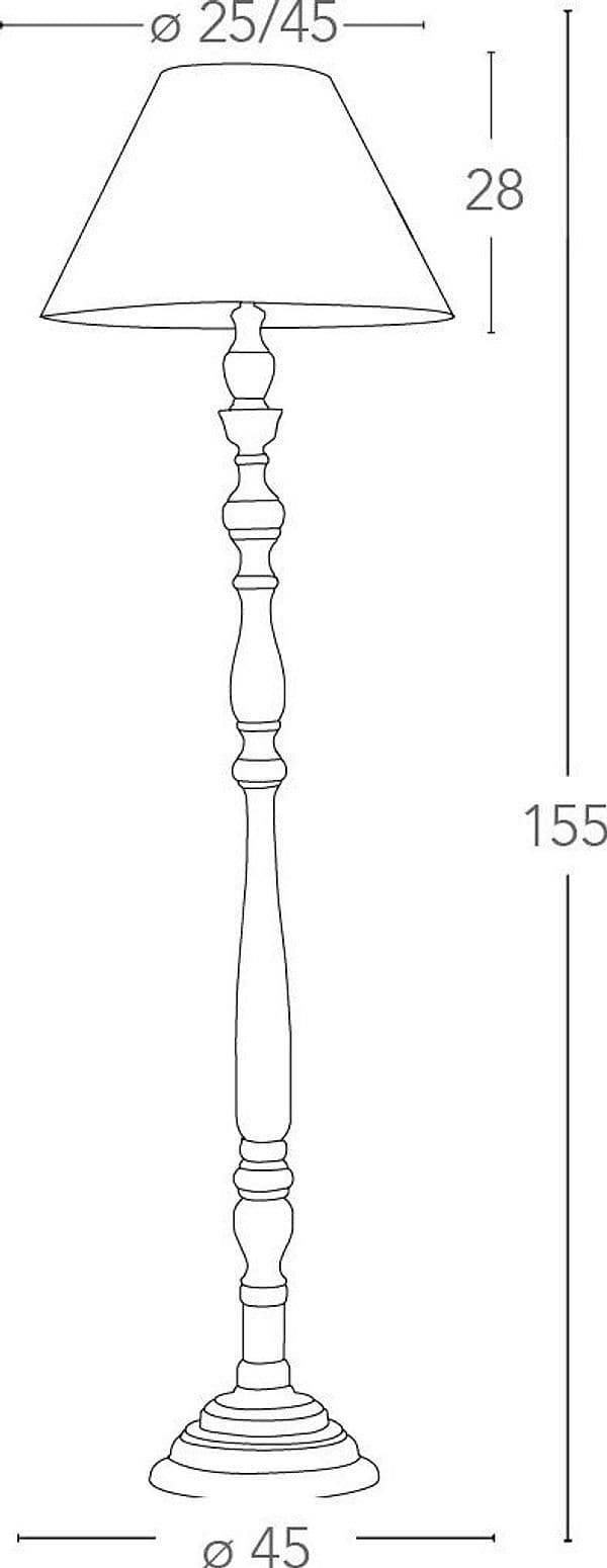 Lampada da terra Piantana in legno dal design classico 60 watt E27 - 3