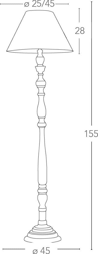 Lampada da terra Piantana in legno dal design classico 60 watt E27 - 3