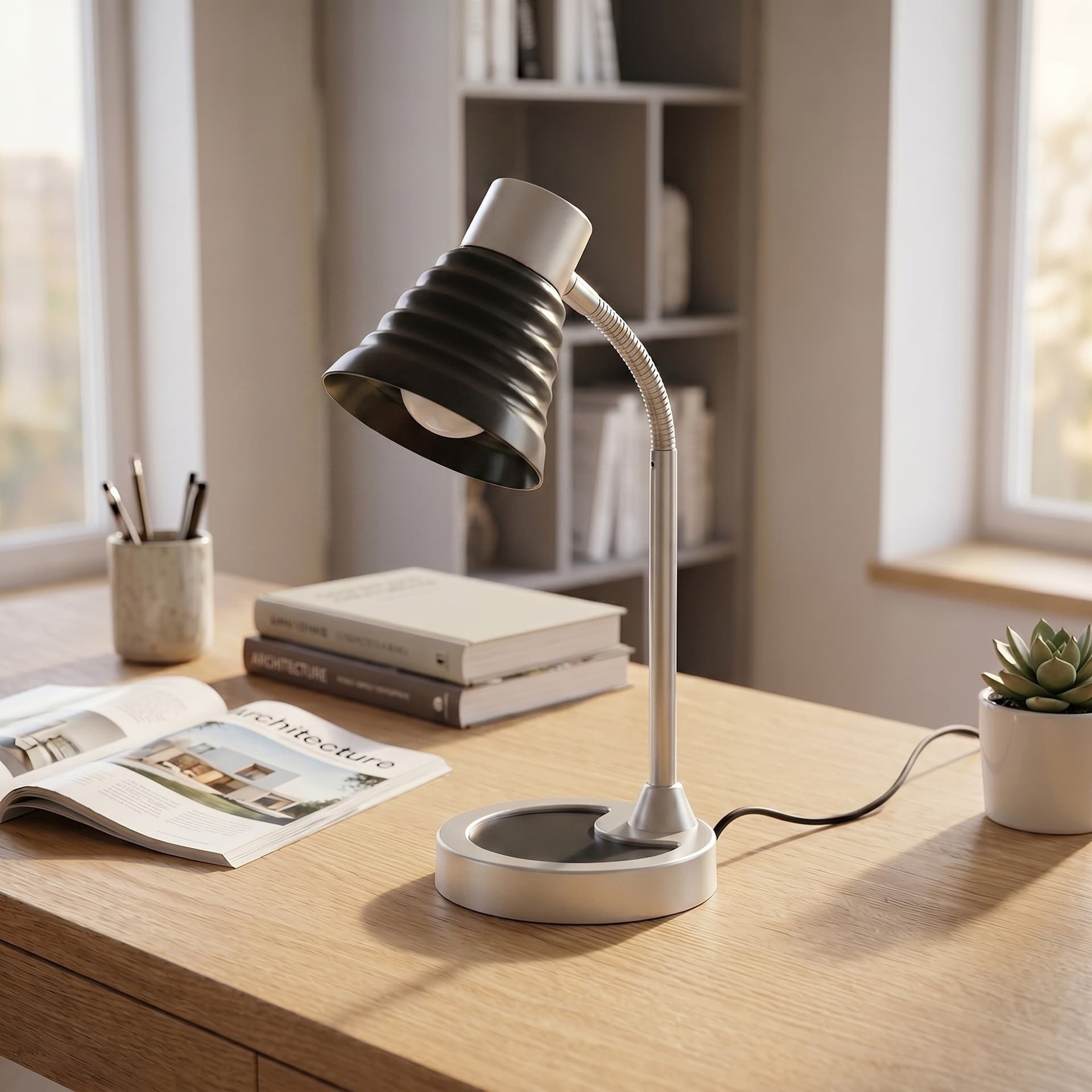 Lampada da Lettura Disponibile in 4 varianti Orientabile Lampada da Tavolo adatta a camere e uffici Moderna E14 - 2
