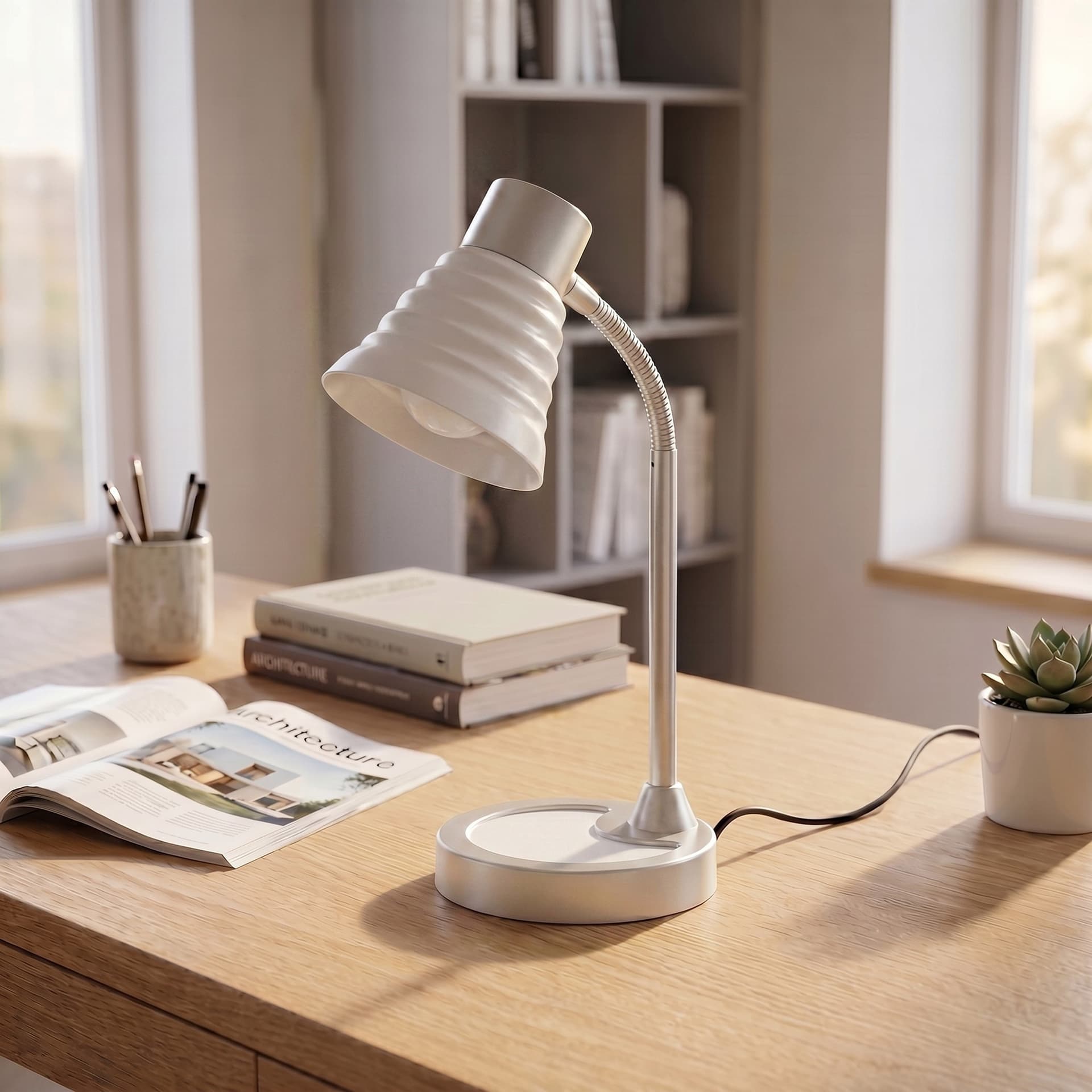 Lampada da Lettura Disponibile in 4 varianti Orientabile Lampada da Tavolo adatta a camere e uffici Moderna E14 - 5