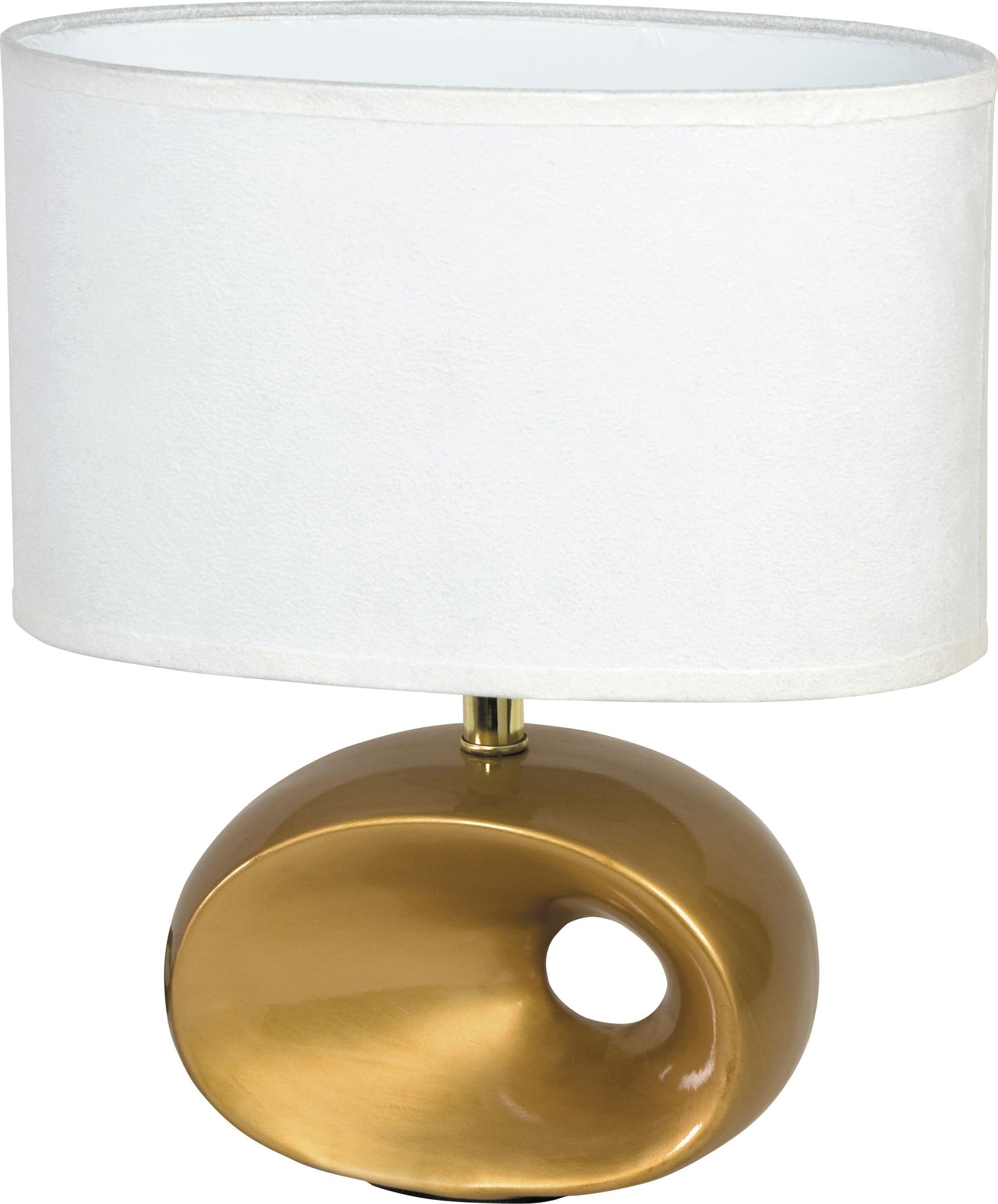 Lume da Comodino Moderno Adatta per camere e living Lampada in metallo oro e paralume bianco E14 - 4