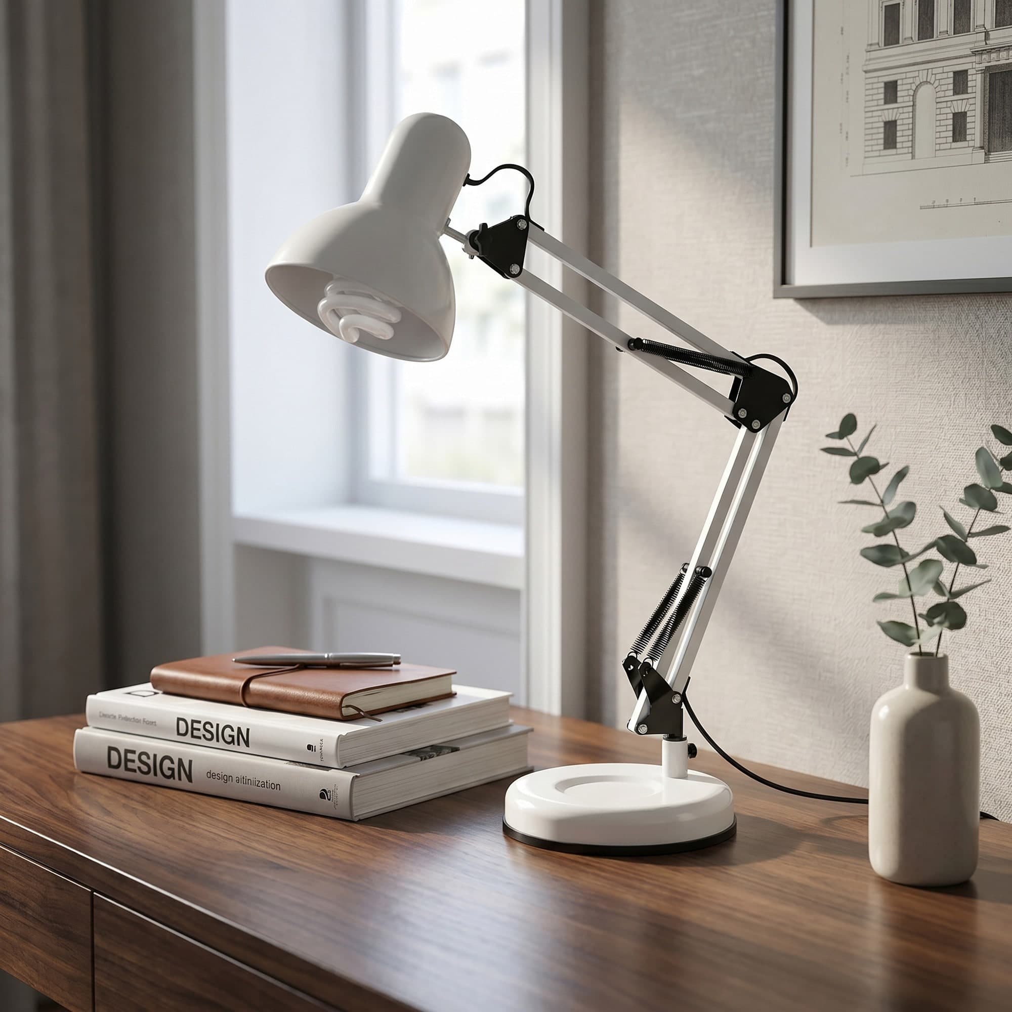 Lampada da Scrivania Disponibile in 3 varianti Flessibile in metallo Adatta per camere o studi E27 - 1