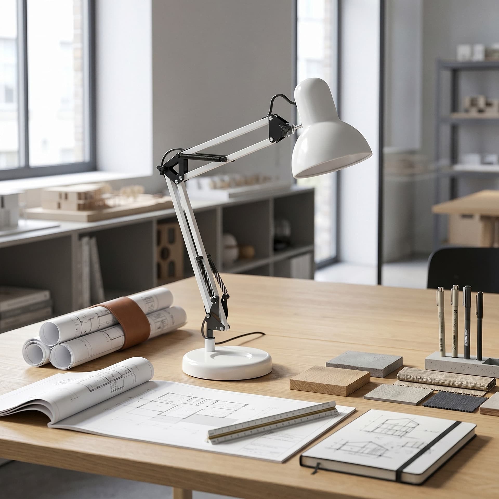 Lampada da Scrivania Disponibile in 3 varianti Flessibile in metallo Adatta per camere o studi E27 - 2