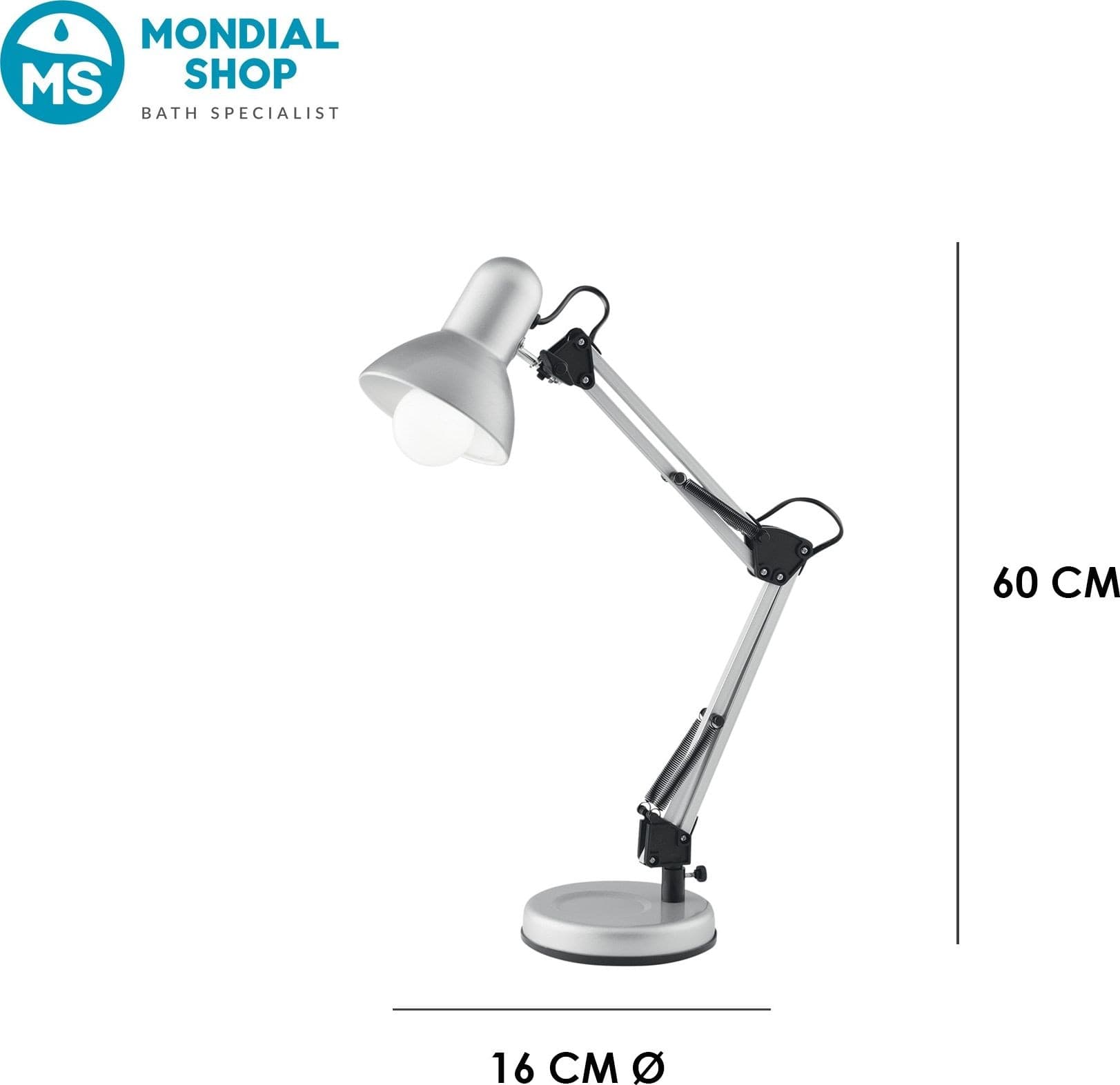 Lampada da Scrivania Disponibile in 3 varianti Flessibile in metallo Adatta per camere o studi E27 - 8
