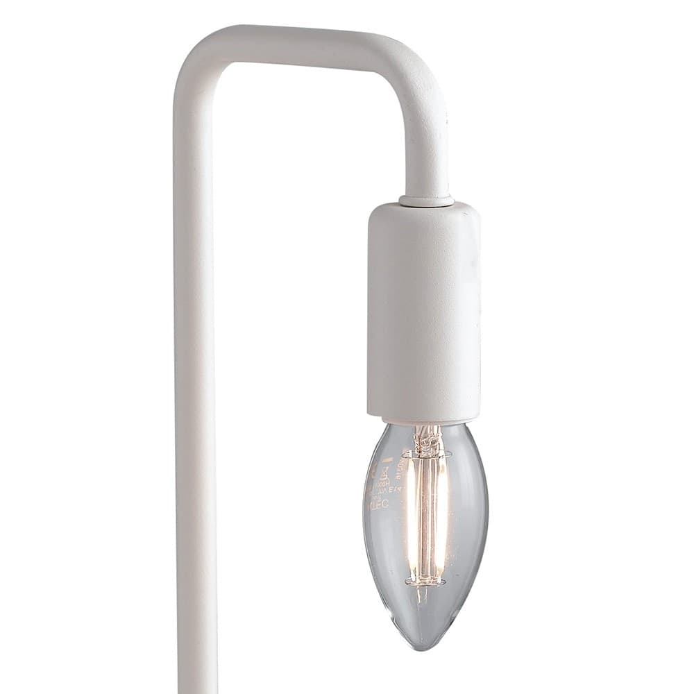 Lume adatto a comodini e scrivanie Con base in legno e corpo in metallo Disponibile in bianco o nero E14 - 5
