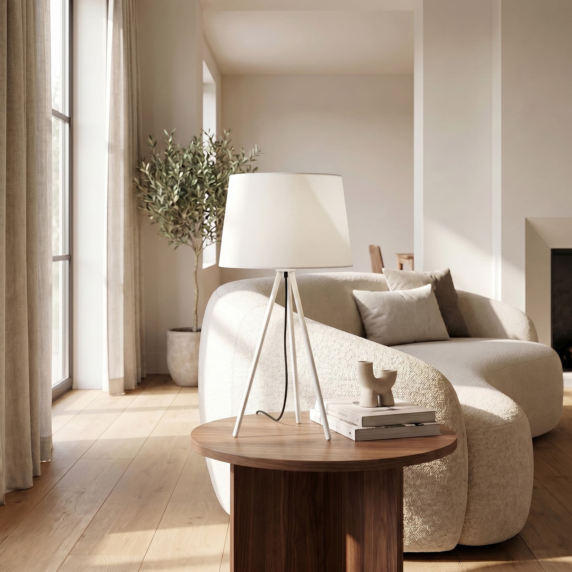 Lampada da Tavolo a treppiede con paralume in tessuto Disponibile in 3 varianti E27 - 2