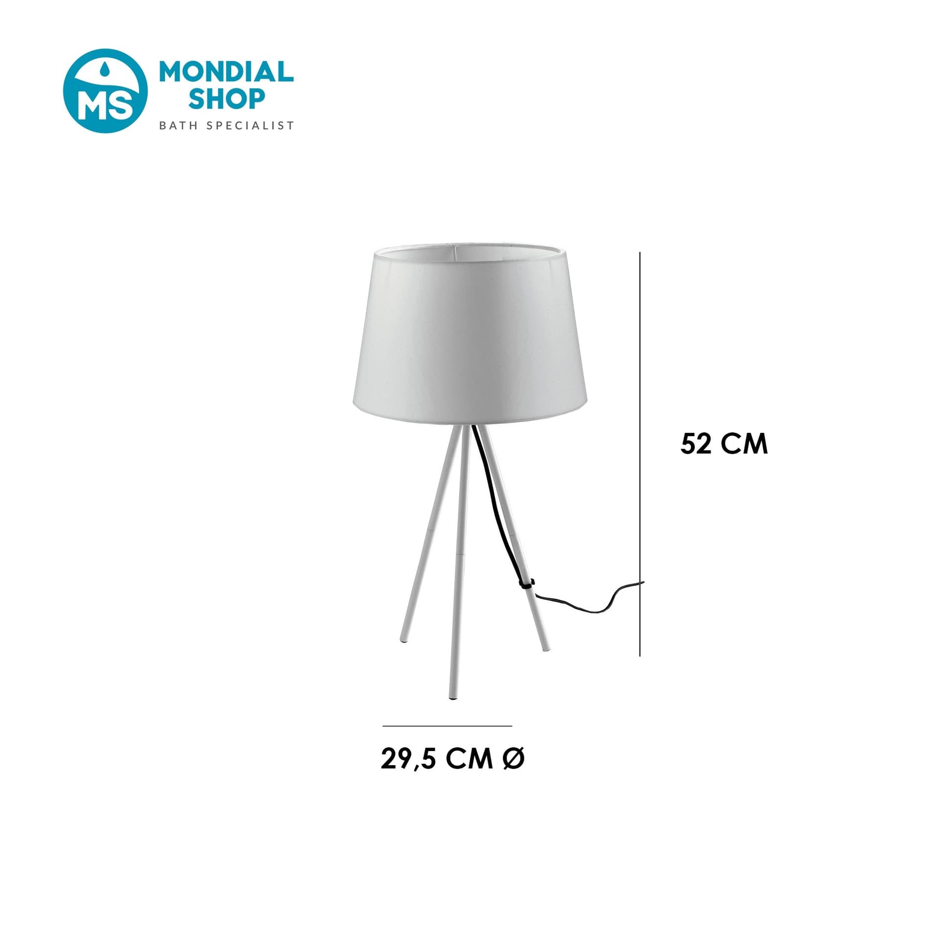 Lampada da Tavolo a treppiede con paralume in tessuto Disponibile in 3 varianti E27 - 4
