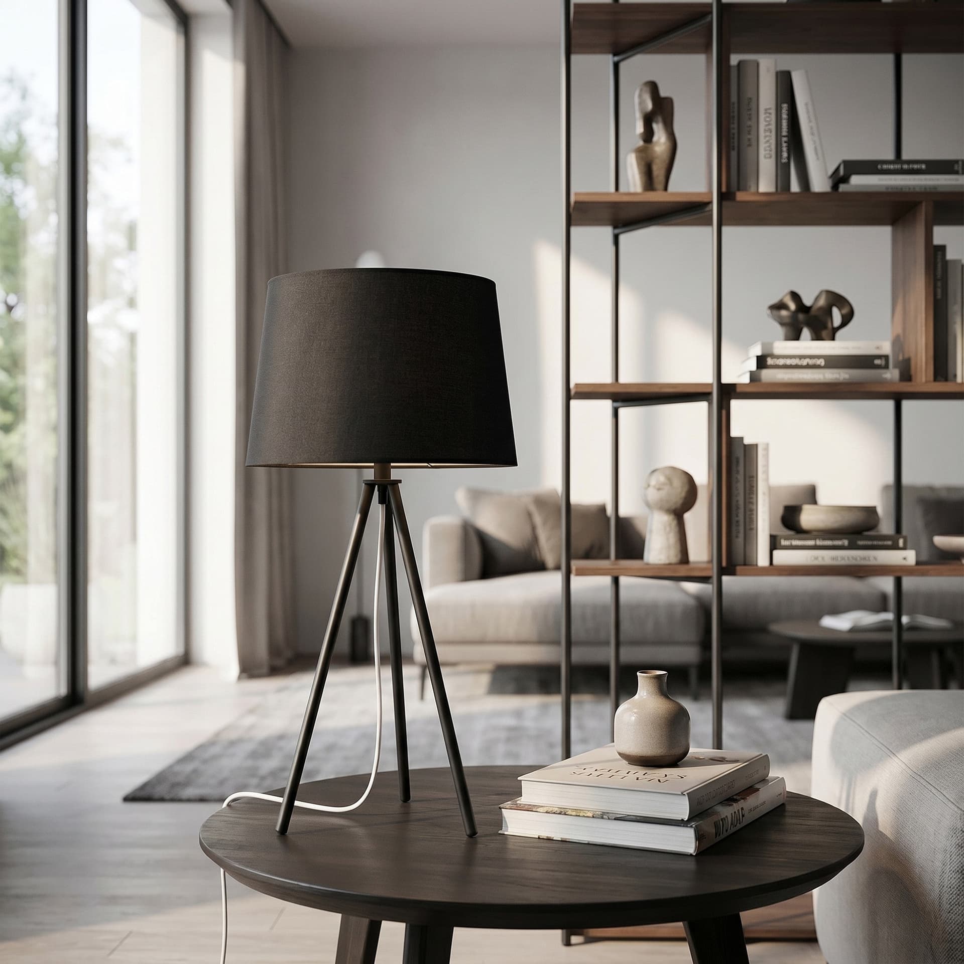 Lampada da Tavolo a treppiede con paralume in tessuto Disponibile in 3 varianti E27 - 7