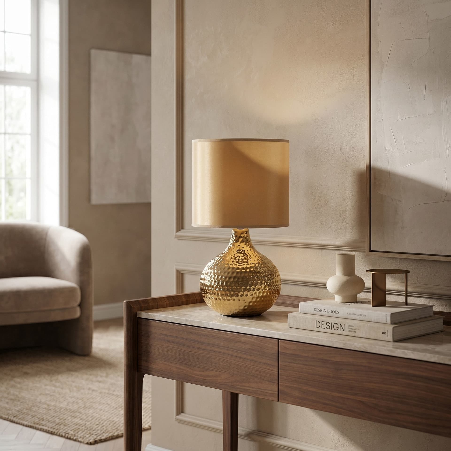 Lampada da Tavolo moderna Adatta per salotto camera o uffici Ceramica disponibile in oro o argento e PVC E14 - 2