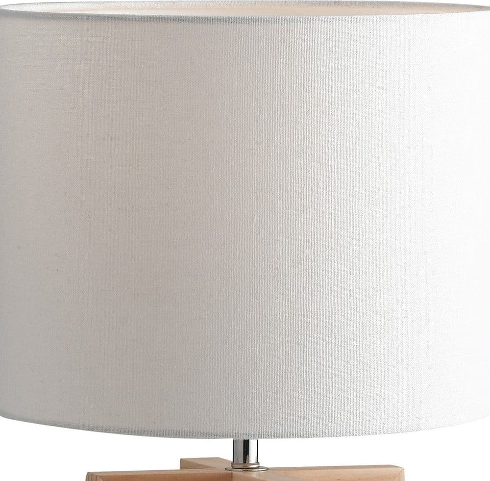 Lampada da Scrivania Paralume bianco con struttura in legno Adatta per camere e uffici E14 - 5