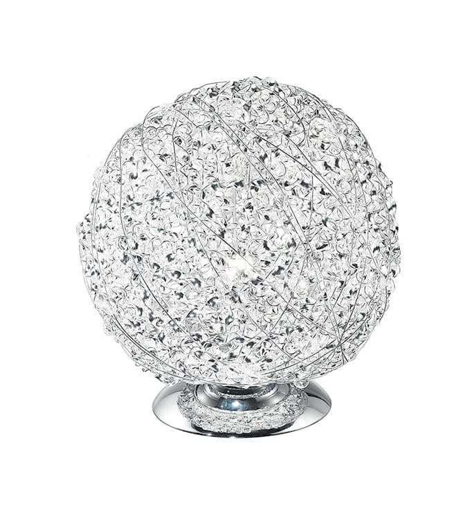 Lampada da Tavolo Sferica Design con intreccio in alluminio e Cristalli K9 Lume E27 - 4