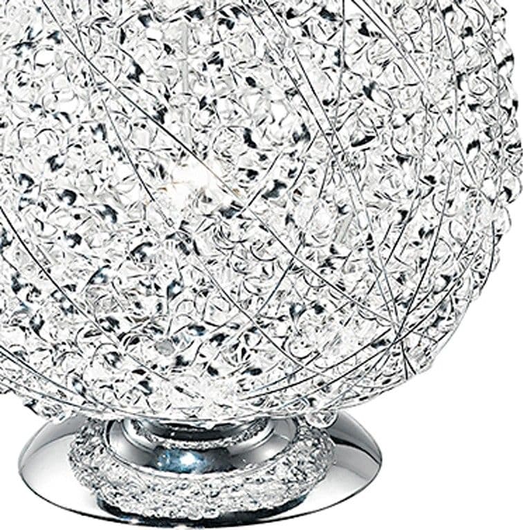 Lampada da Tavolo Sferica Design con intreccio in alluminio e Cristalli K9 Lume E27 - 5