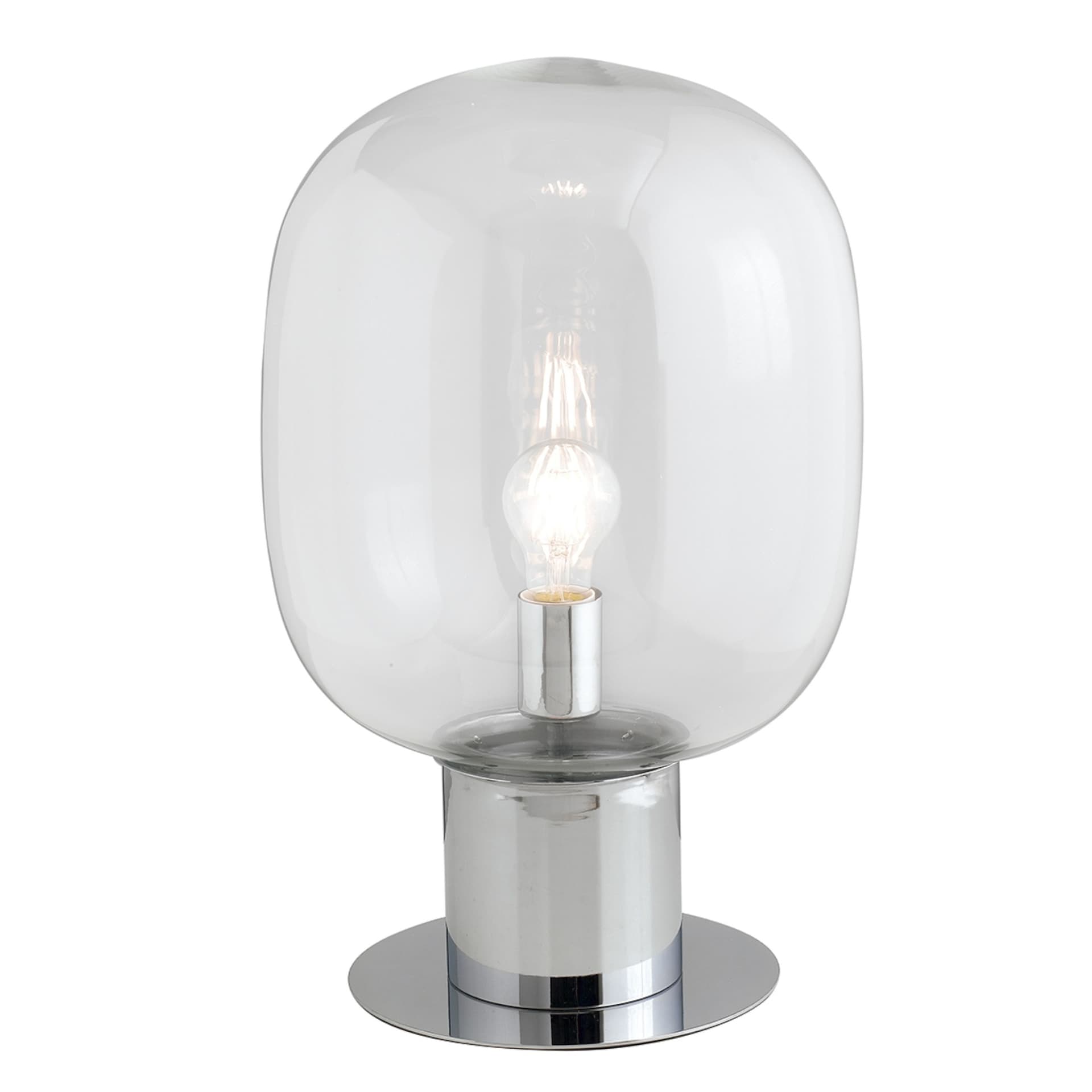 Lampada da Tavolo Cromo Lucido Design con vetro opale Adatta per camere e living  Attacco E27 - 4