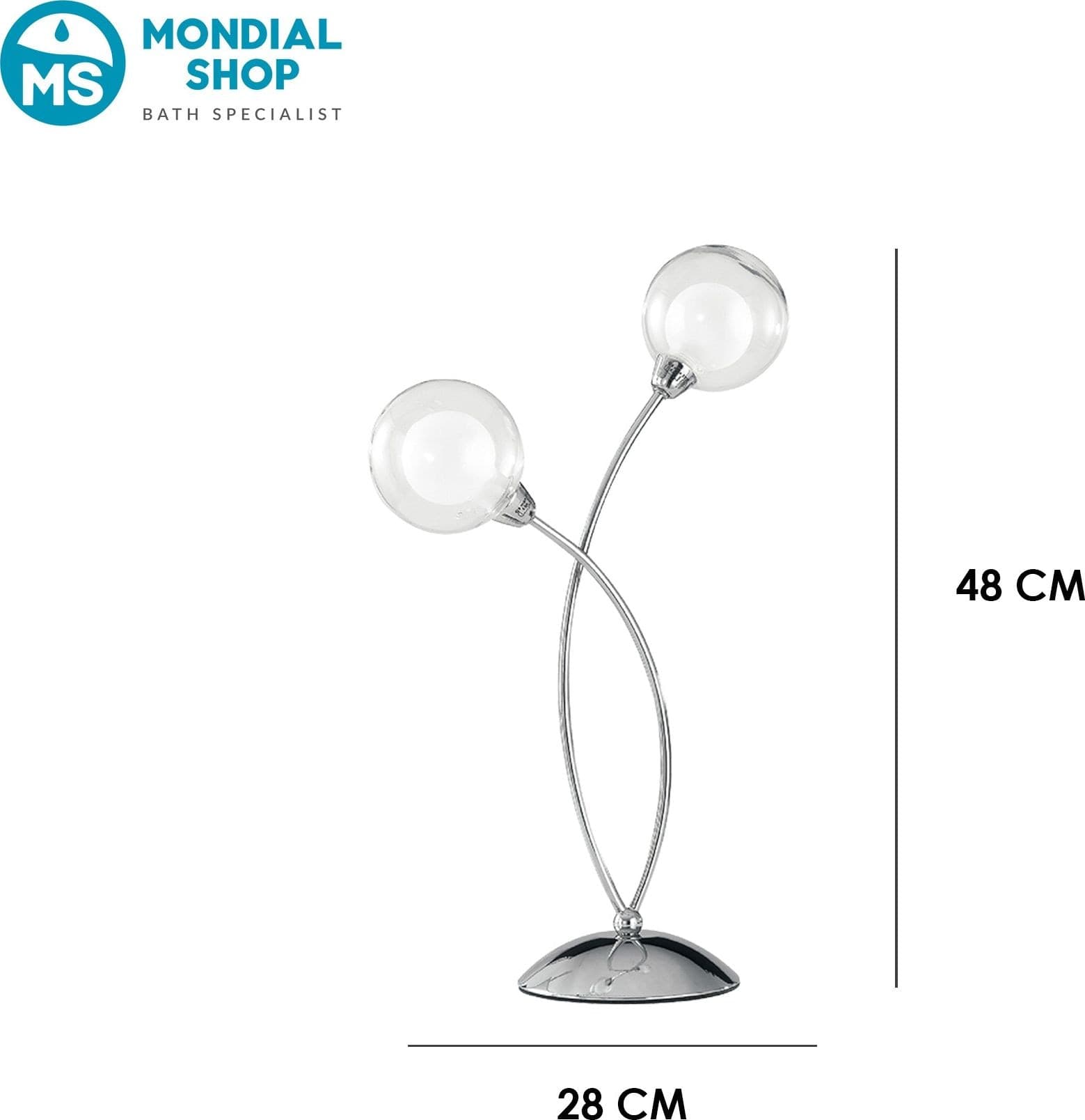 Lampada da Tavolo Design moderno Adatta per soggiorno e salotto Cromo 2XG9 - 4