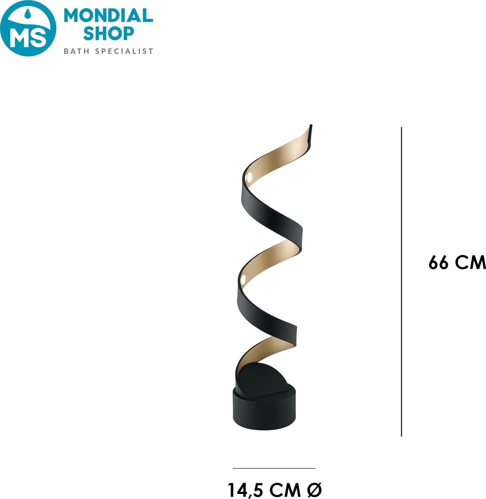 Lampada da Tavolo LED Design moderno a spirale Disponibile nera o bianca Adatto a salotti o uffici 12W - 3