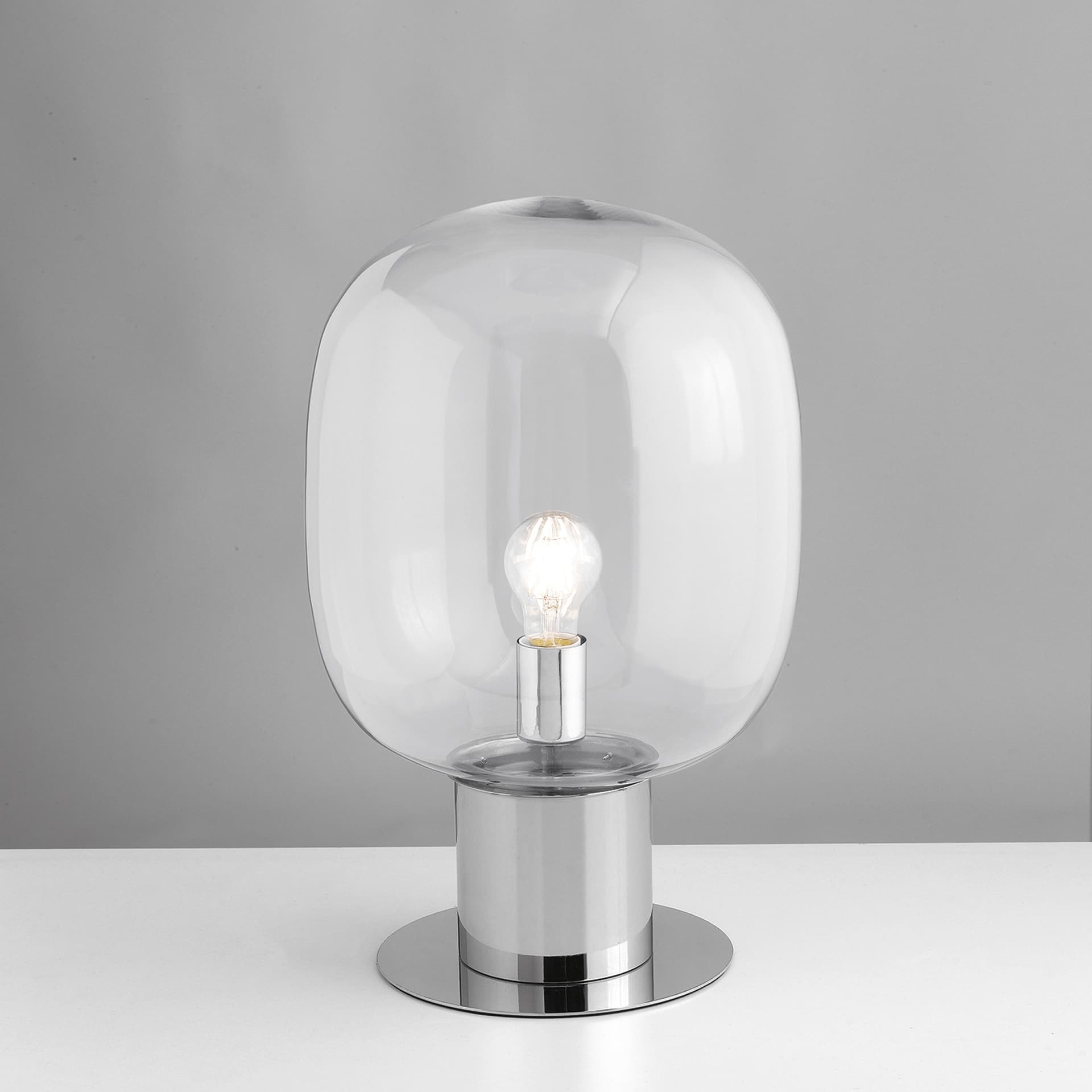 Lampada da Tavolo Disponibile in cromo o oro Design moderno Lume adatto a salotti o uffici E27 - 11