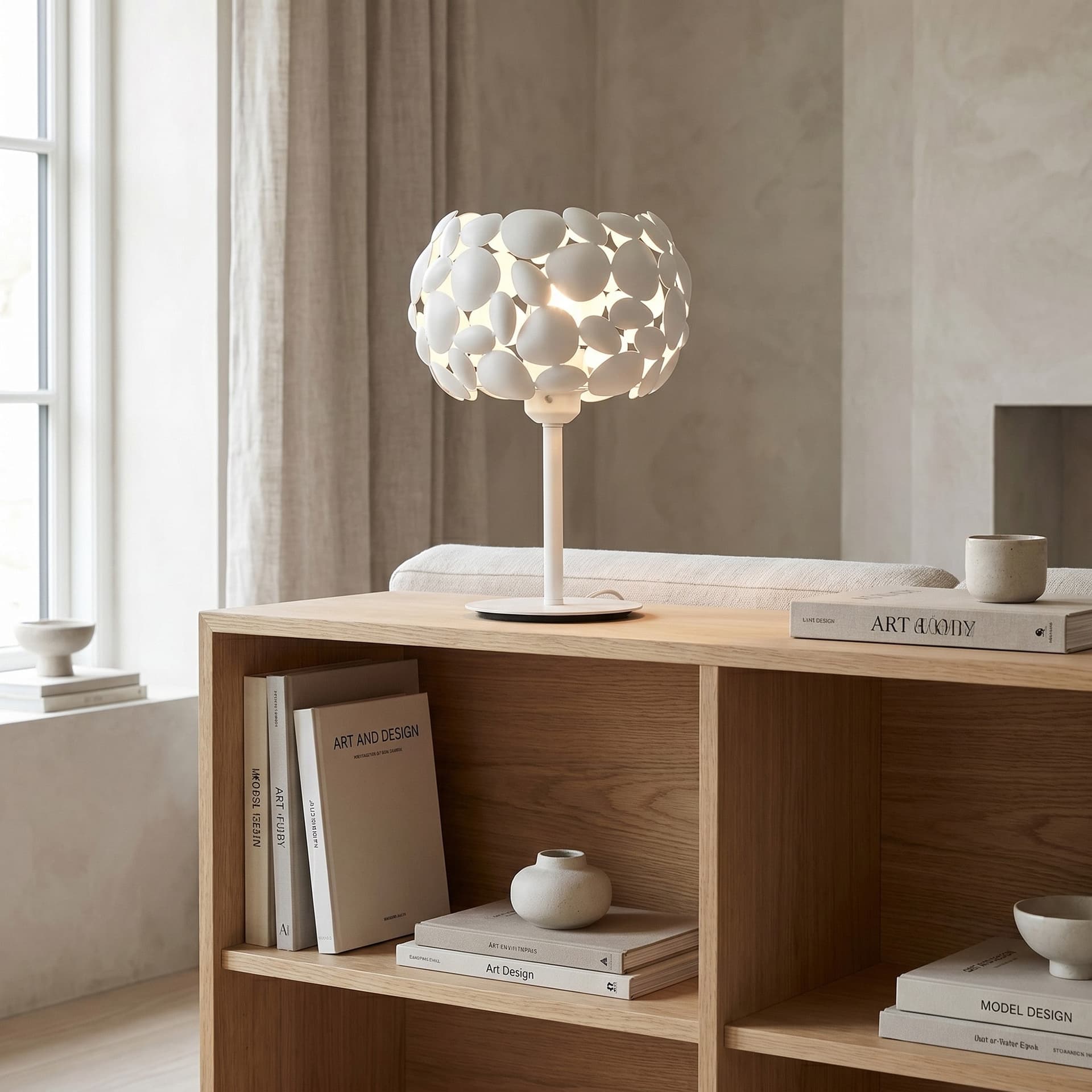 Lampada da Tavolo Design moderna Adatta per soggiorno e camera Disponibile in bianco o cromo E27 - 2