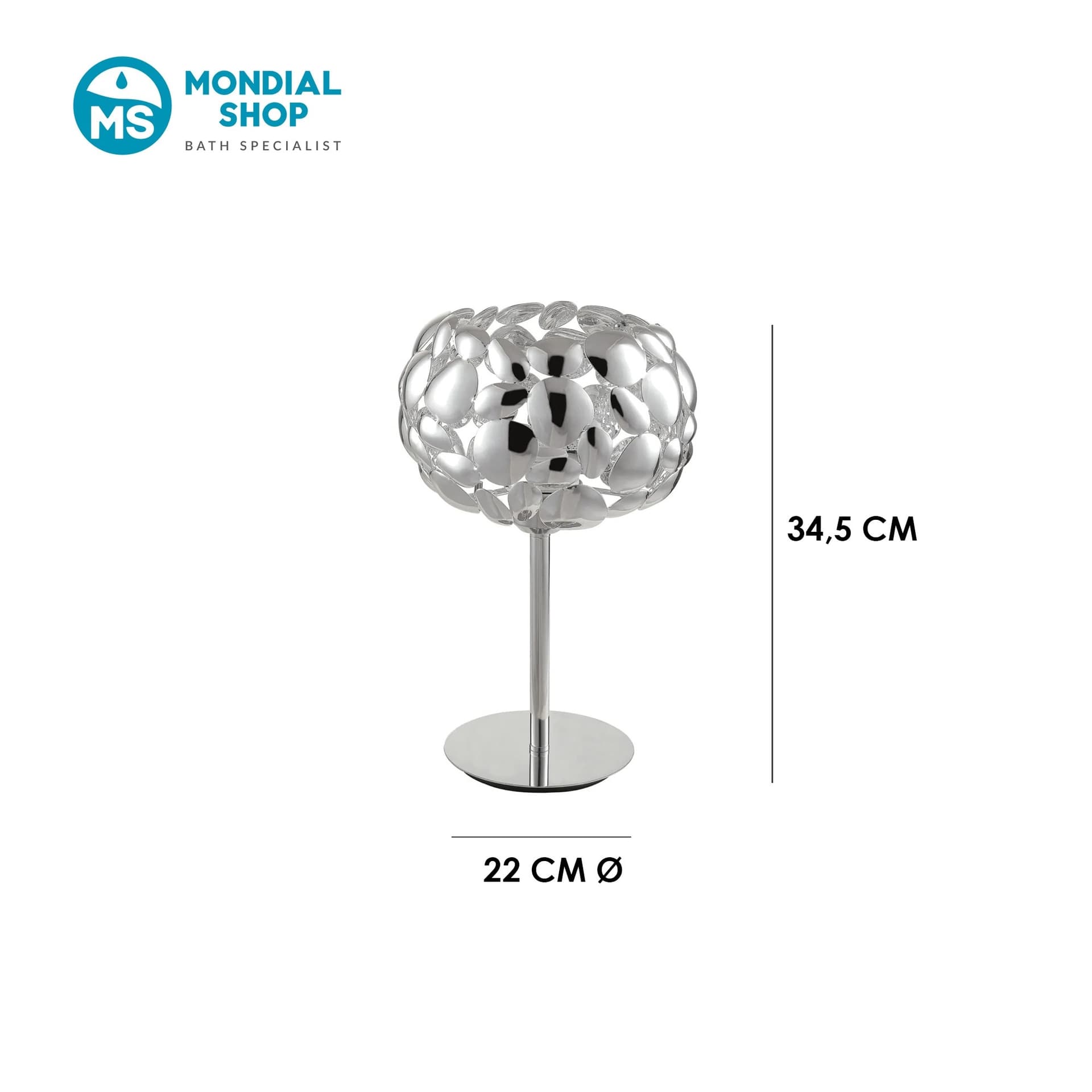 Lampada da Tavolo Design moderna Adatta per soggiorno e camera Disponibile in bianco o cromo E27 - 9