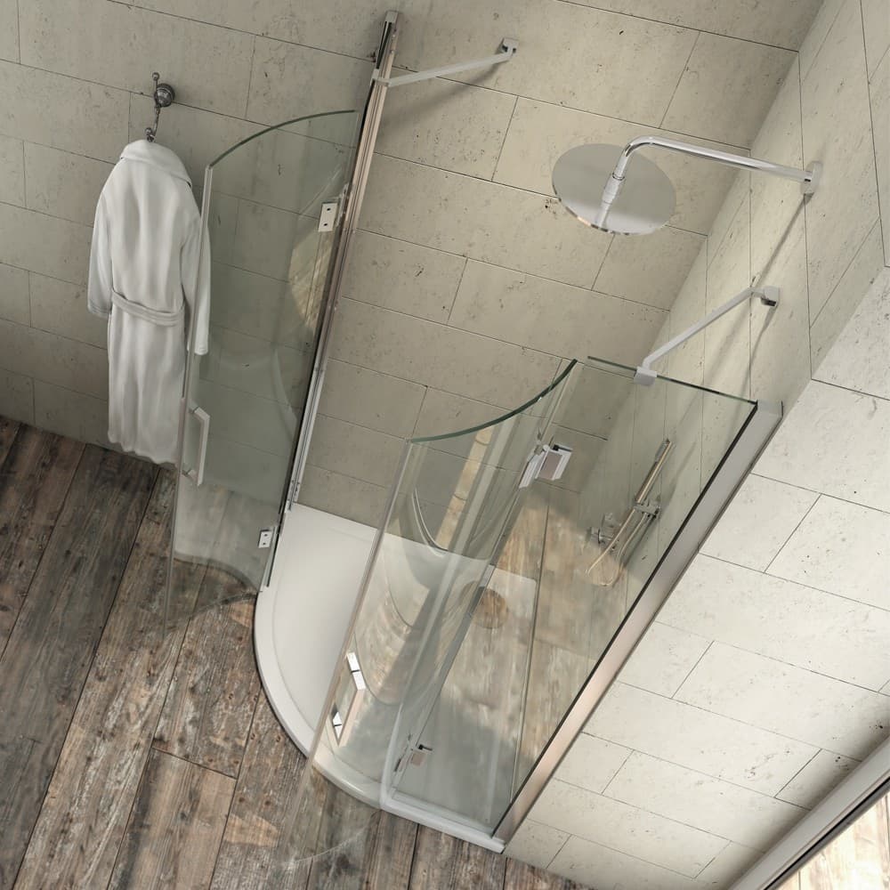Box Doccia Semicircolare Angolare Ginestra 78-80x78-80xH 195 Cristallo 8 mm - 2