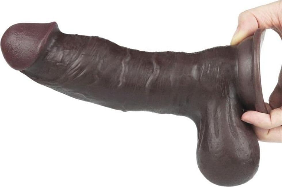 Dildo Marrone scorrevole Sliding Skin Dual Layer Dong 7.8" 19,5cm - 3
