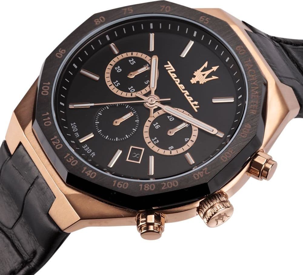 Maserati Stile – Cronografo Uomo Nero Rose Gold Pelle (R8871642001) - 3