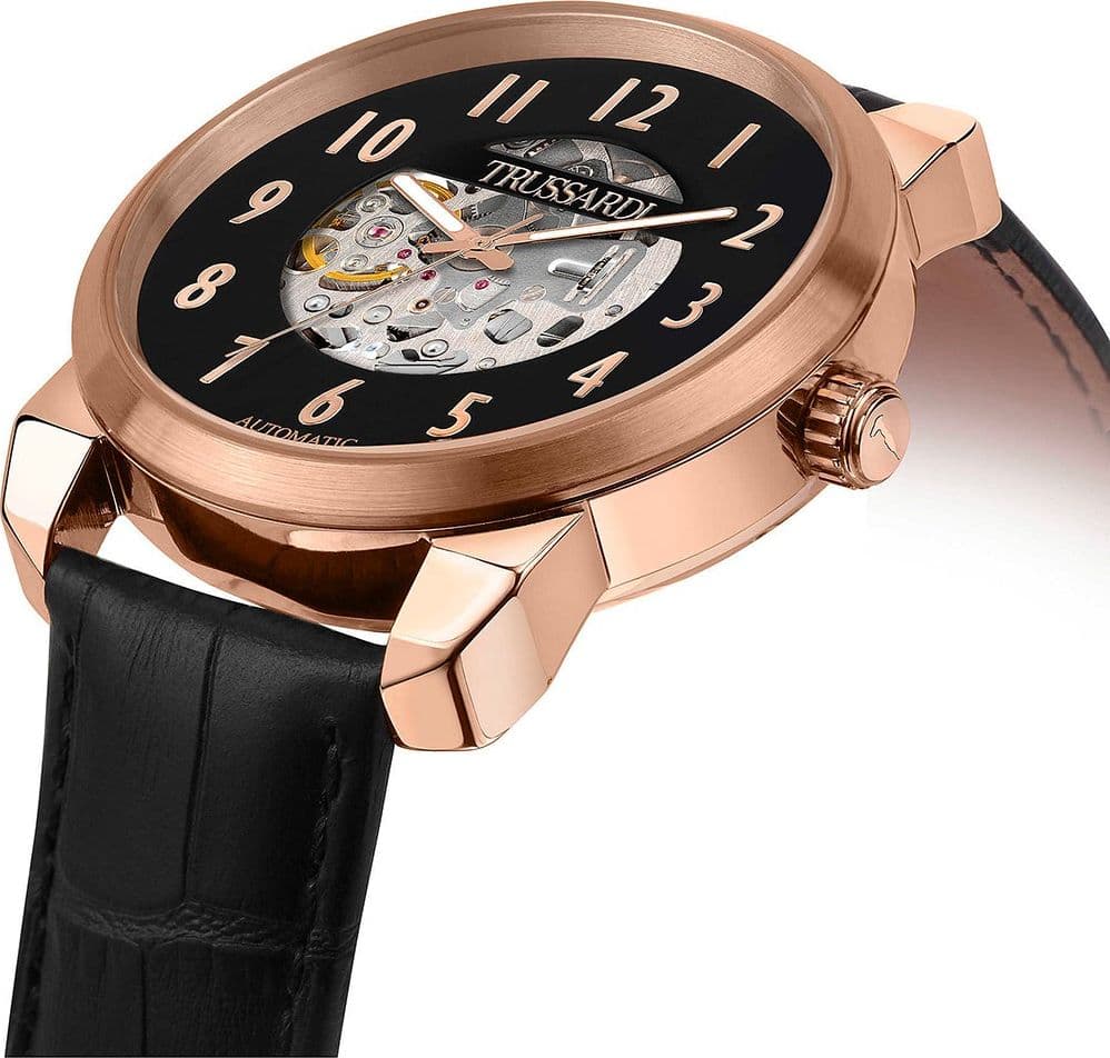 Trussardi T-City – Orologio Uomo Automatico Pelle Nero/Oro Rosa (R2421154001) - 2