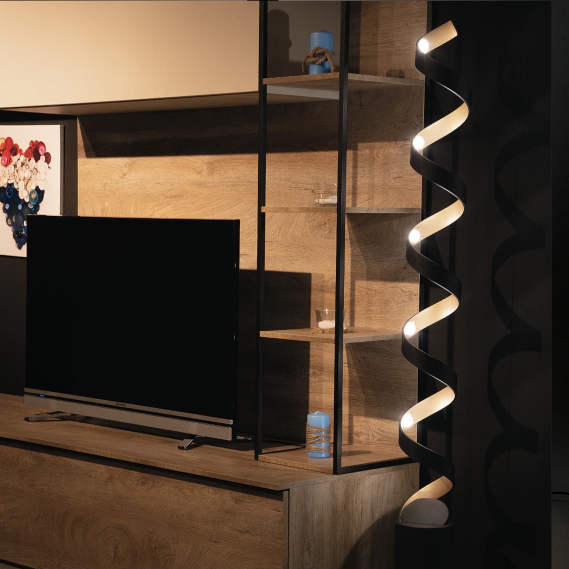 Piantana lampada da terra 30W a led nero SPIRAL - 3