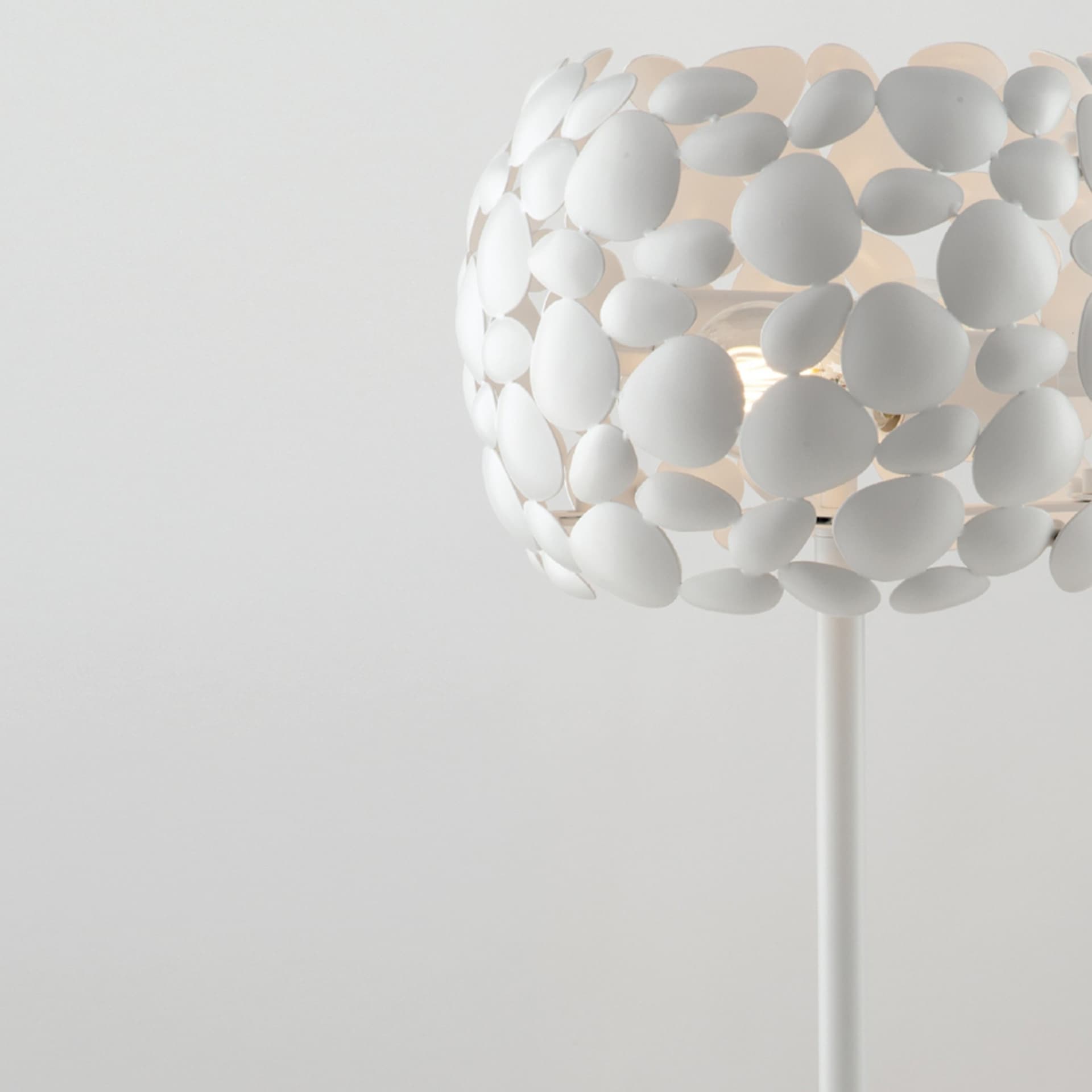 Lampada da Tavolo Design moderno a sassi Disponibile in bianco o cromo Lume adatto a salotti o camere 2XE27 - 5