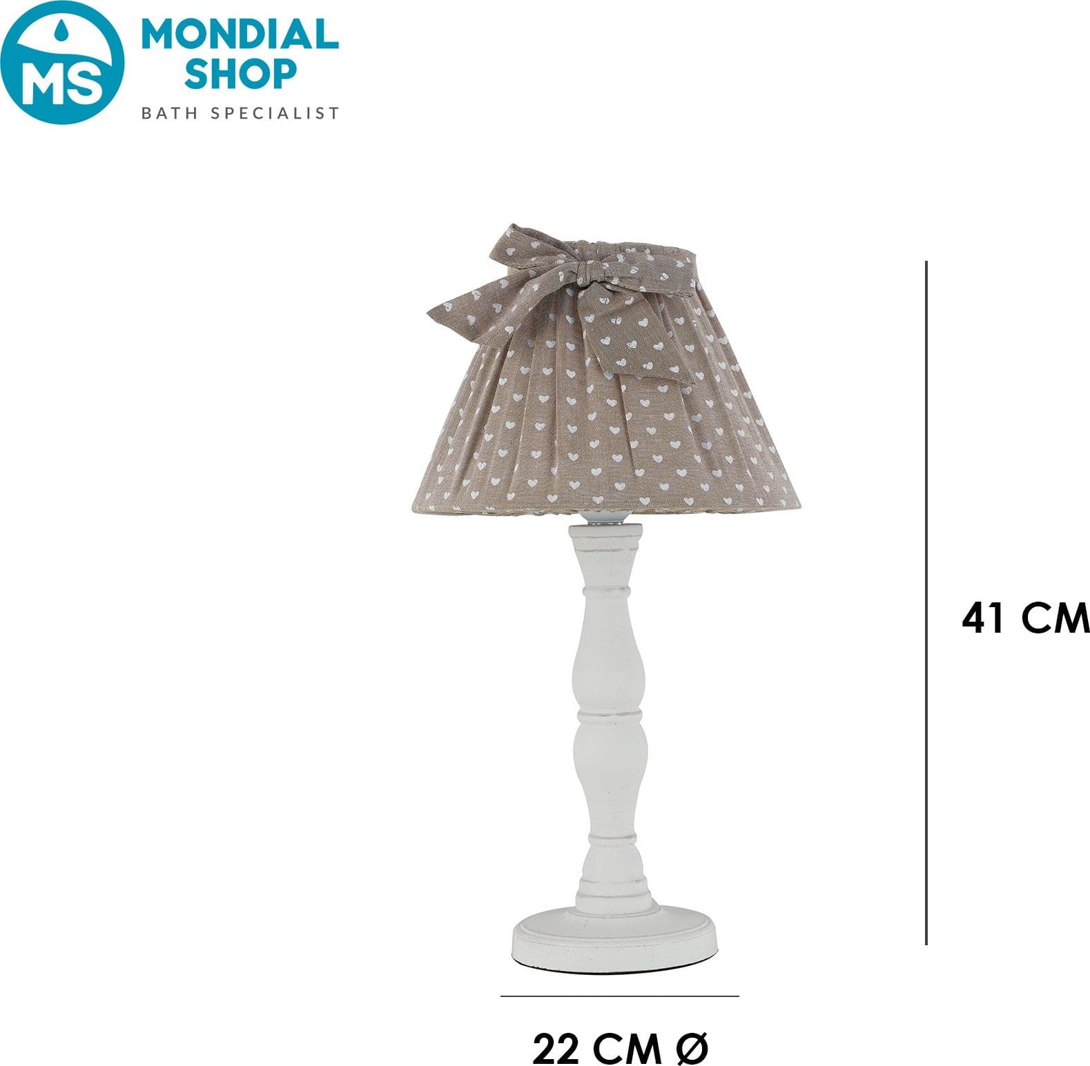 Lampada da Tavolo Classica Adatta per salotti e cameretta In legno naturale con paralume beige decorato E27 - 3