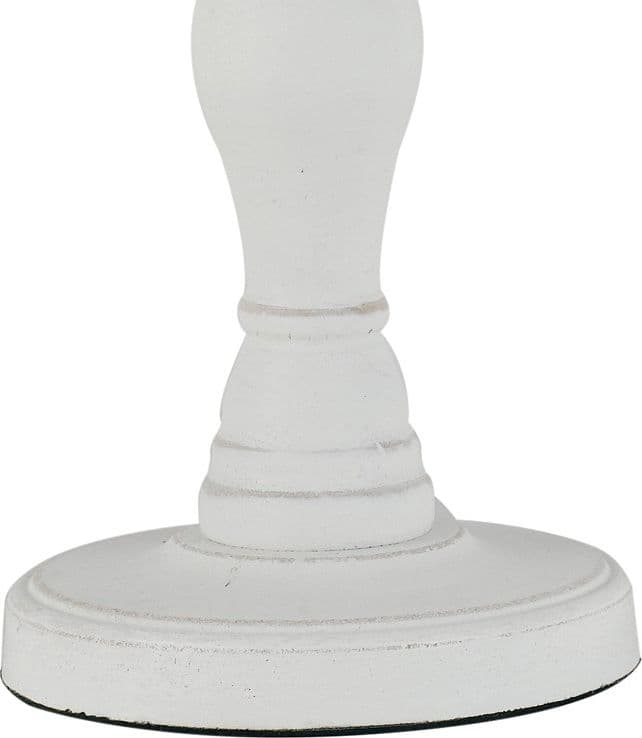 Lampada da Tavolo Classica Adatta per salotti e cameretta In legno naturale con paralume beige decorato E27 - 6