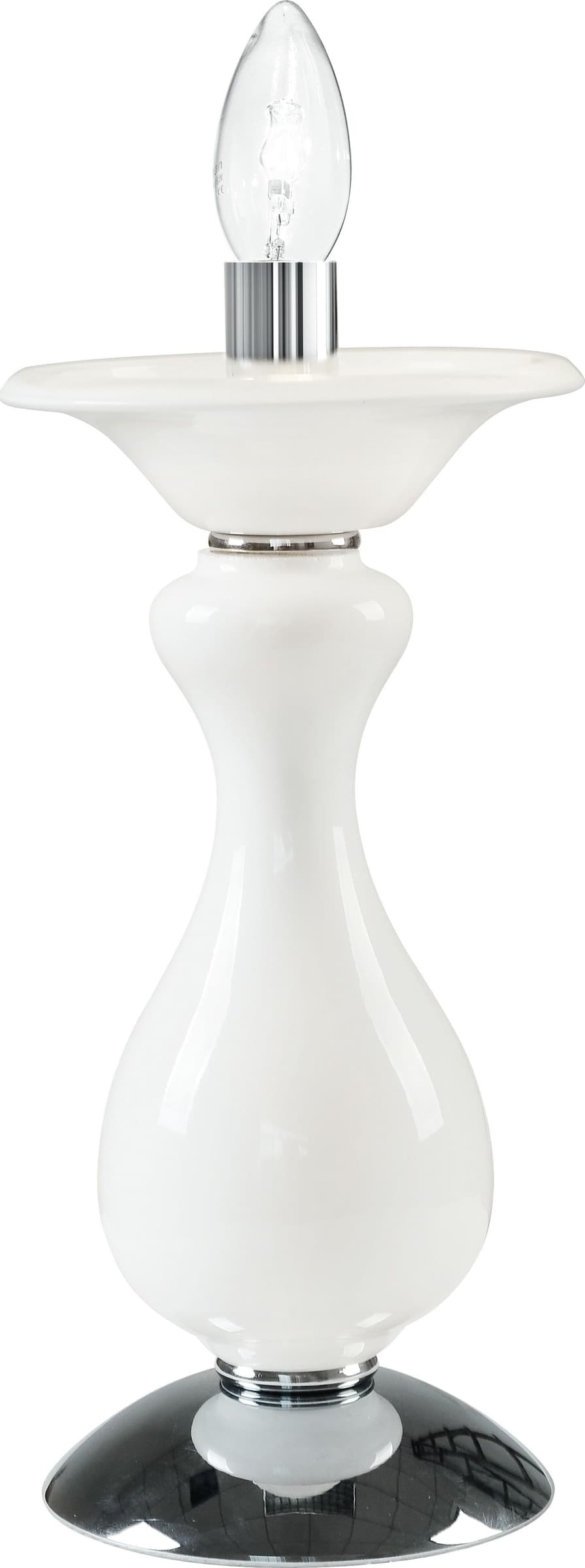 Lampada da Tavolo Classica Adatta per salotto e camera In pasta di vetro bianca E14 - 4
