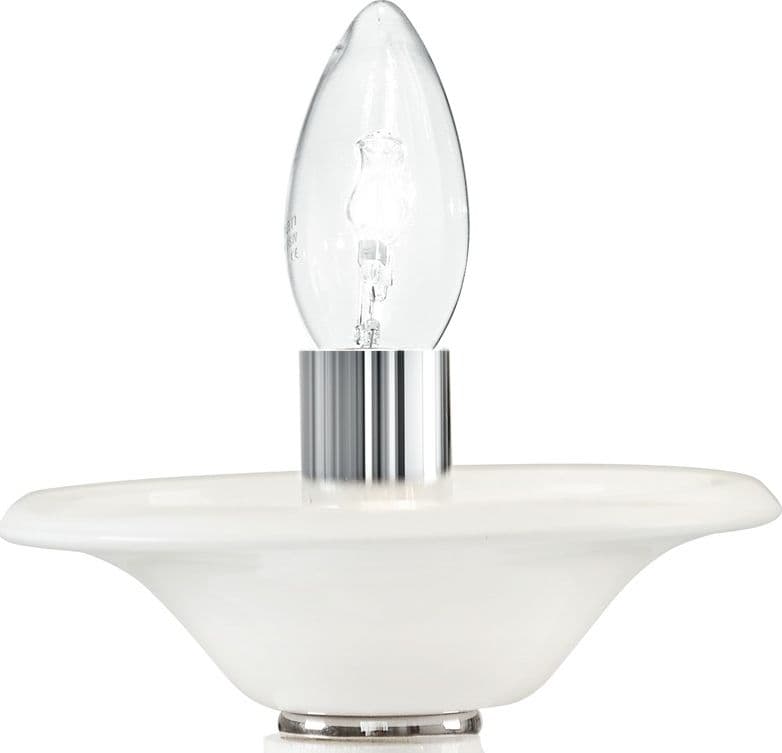 Lampada da Tavolo Classica Adatta per salotto e camera In pasta di vetro bianca E14 - 5