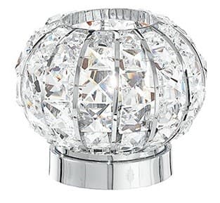 Lampada da Tavolo Tonda Con cristalli K9 squadrati In metallo cromo Disponibile in 2 dimensioni G9 - 6