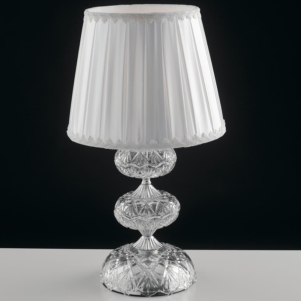 Lume in finitura cromata Vetro cristallo Lampada da Tavolo classica Adatta per camere e salotti E14 - 3