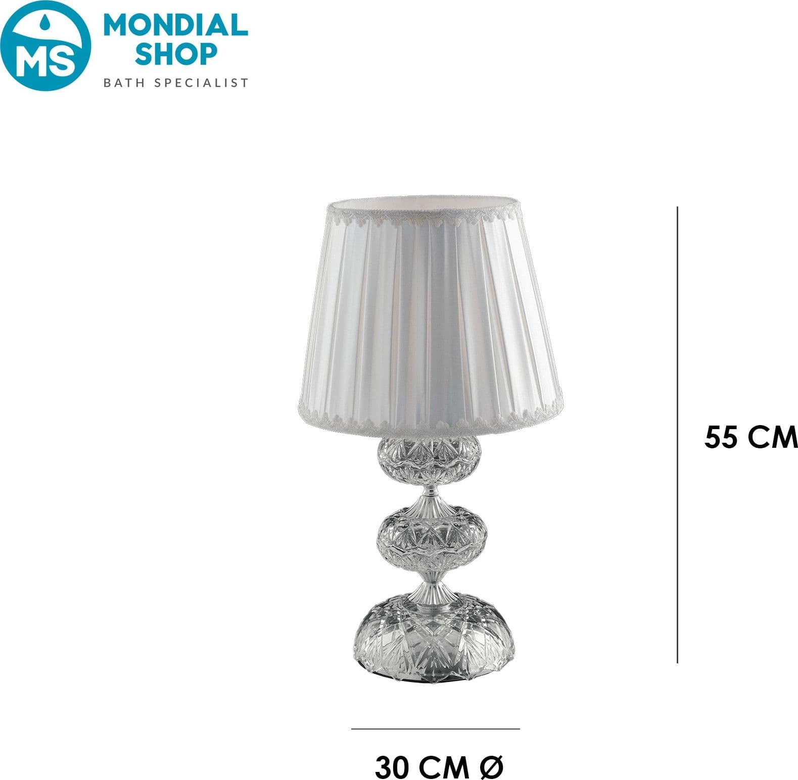 Lume in finitura cromata Vetro cristallo Lampada da Tavolo classica Adatta per camere e salotti E14 - 4